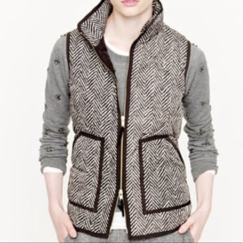 J Crew Factory herringbone puffer vest